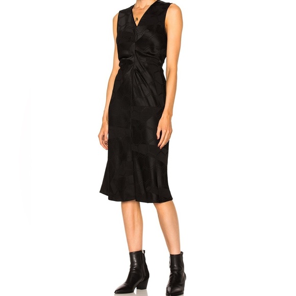 ISABEL MARANT Ravenax Black Midi Satin Dress - Picture 1 of 10